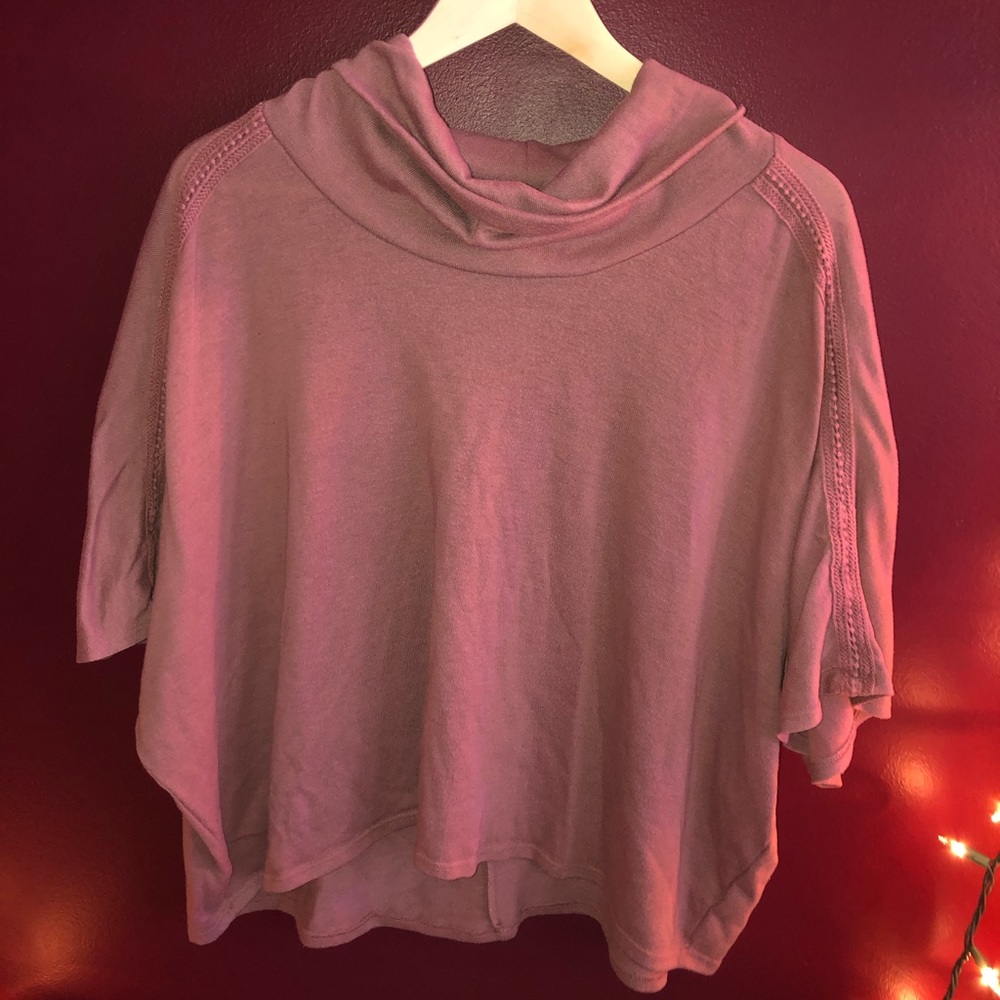 Mauve Turtle Neck Poncho